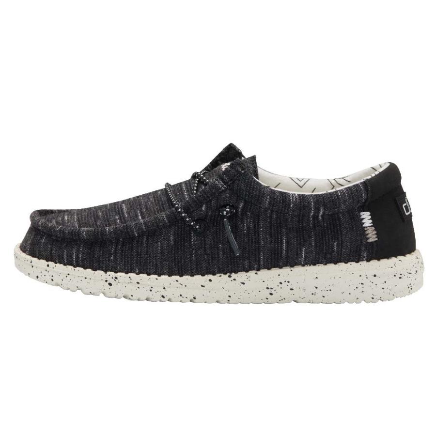 Kids' Hey Dude Wally Slip On Shoes Black | OHGWL-6954