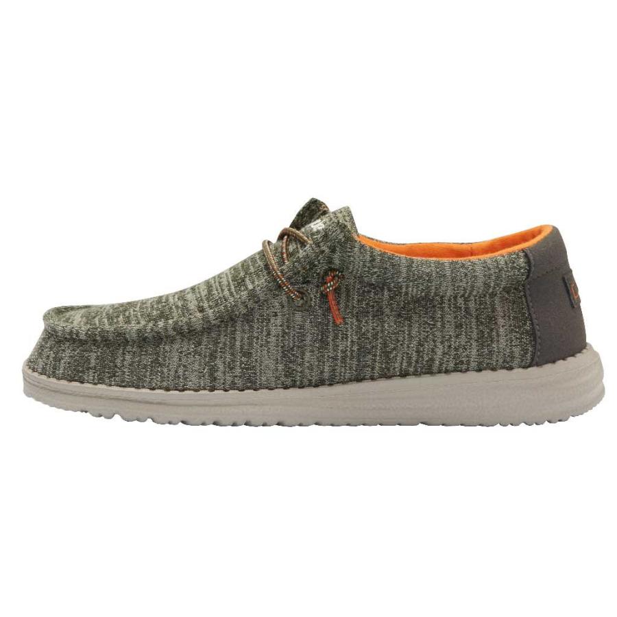 Kids' Hey Dude Wally Slip On Shoes Olive | HEJBD-7625