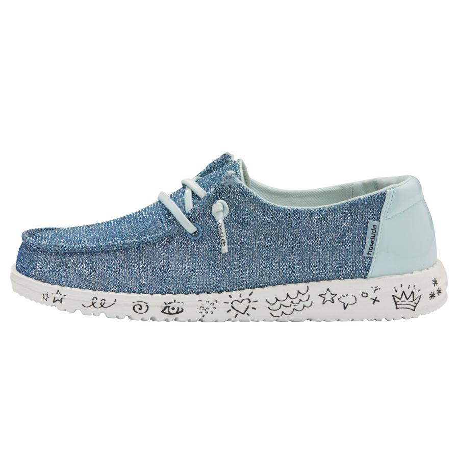 Kids' Hey Dude Wendy Slip On Shoes AZURE | YRZVG-3197