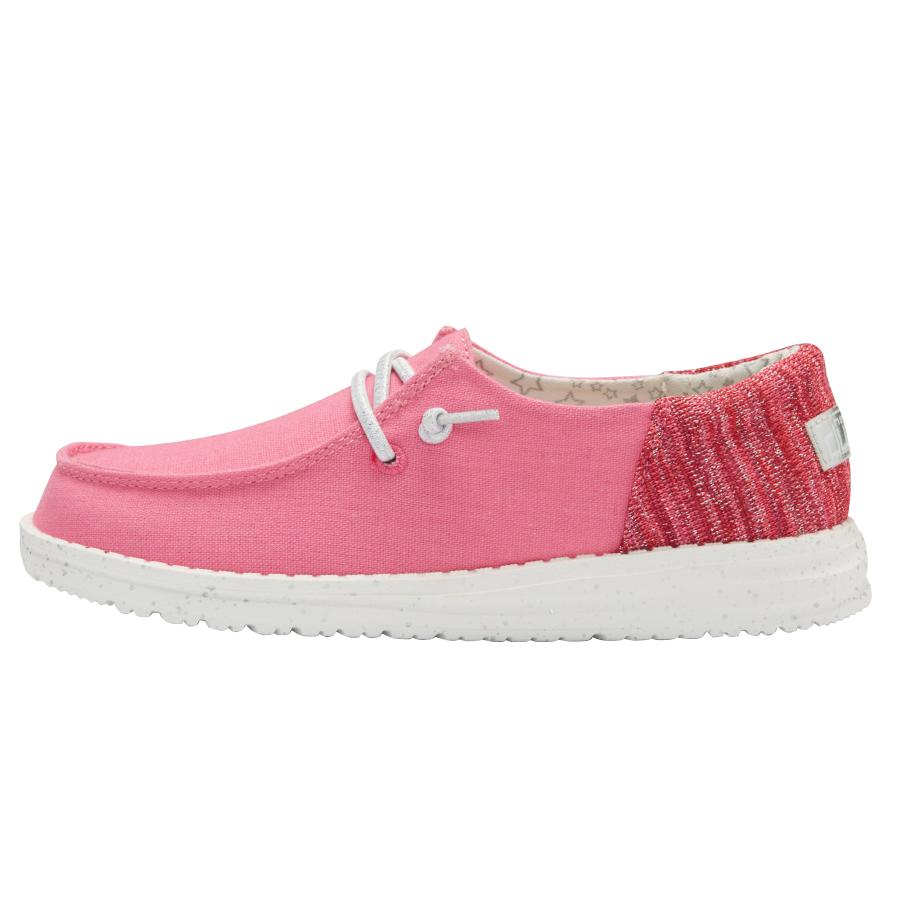 Kids' Hey Dude Wendy Slip On Shoes Fuchsia | OKYPJ-1534