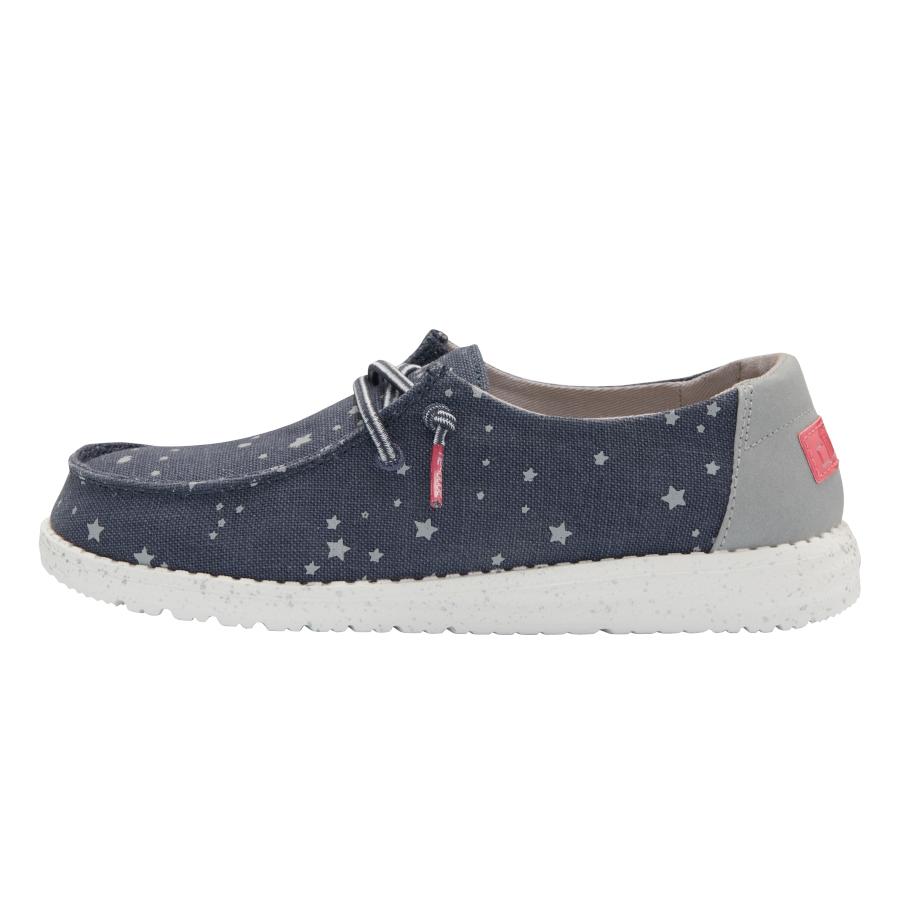 Kids' Hey Dude Wendy Slip On Shoes Navy | VSDRM-4032