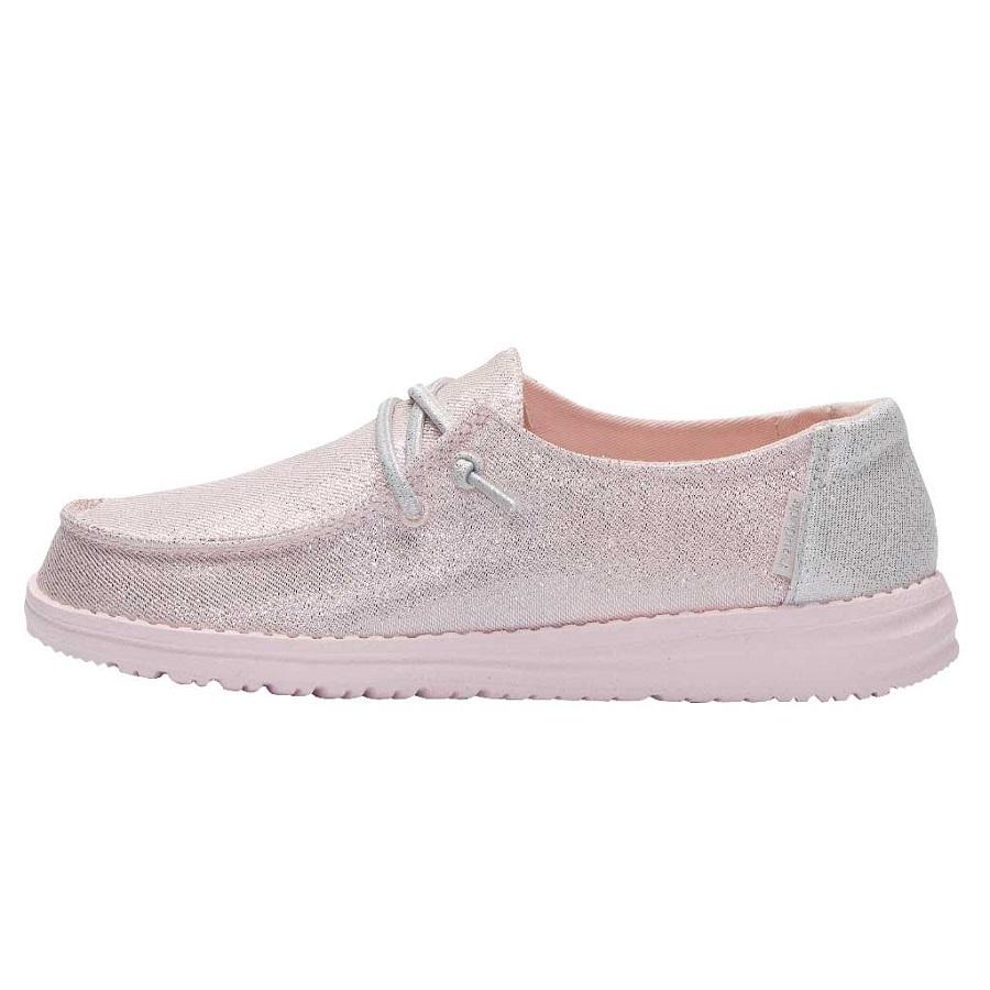 Kids' Hey Dude Wendy Slip On Shoes Pink | DMTRH-6195