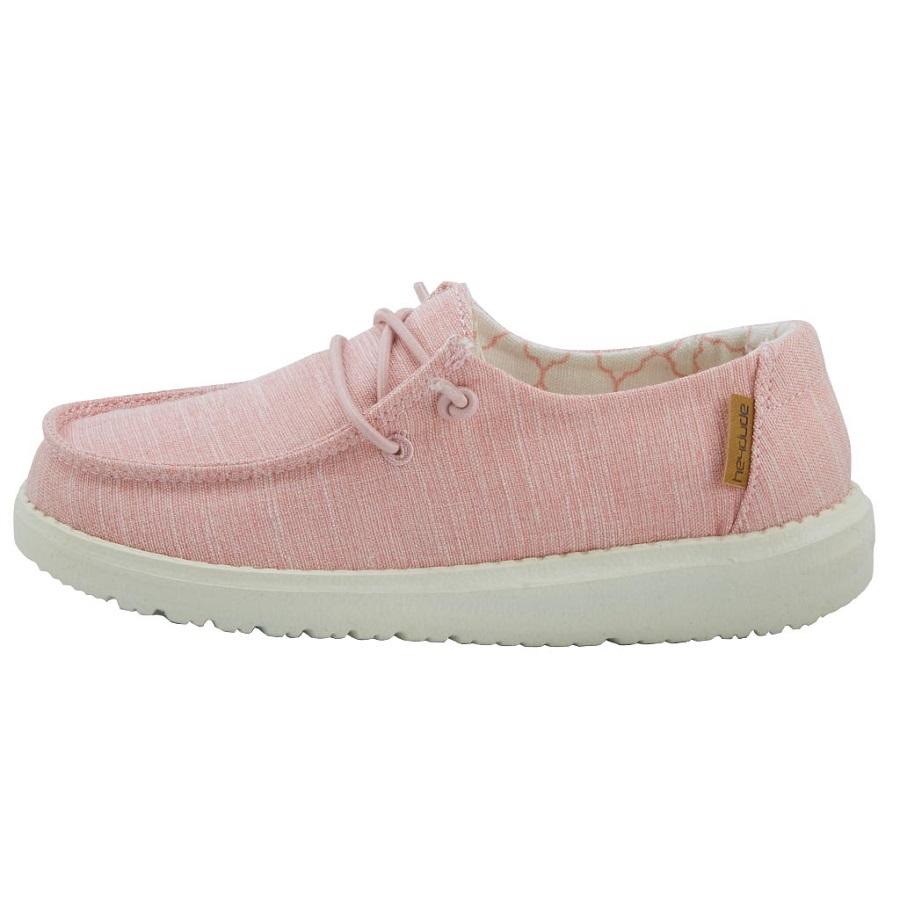 Kids' Hey Dude Wendy Slip On Shoes Pink | USWJO-1705