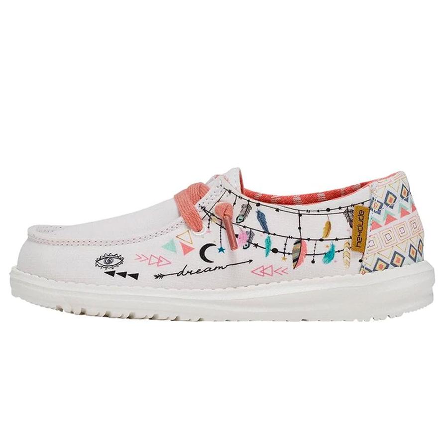 Kids' Hey Dude Wendy Slip On Shoes White | JGAPZ-1695