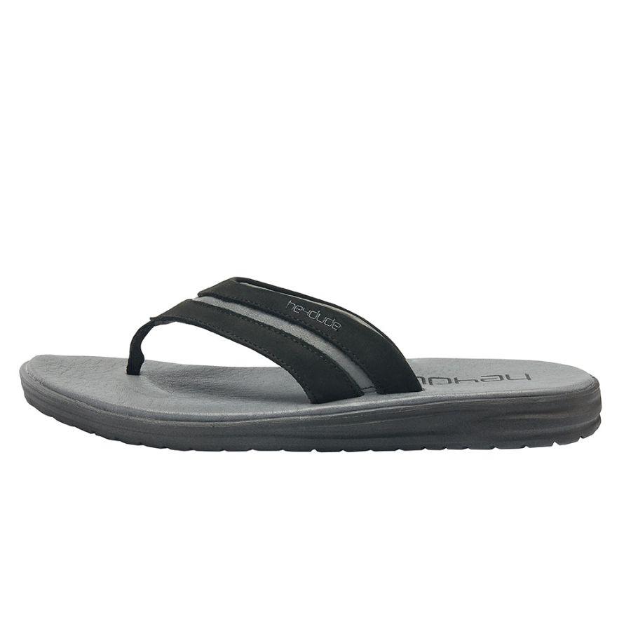 Men's Hey Dude Flinn Flip Flops Black | ARCQI-7864