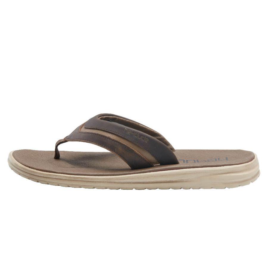 Men's Hey Dude Flinn Flip Flops Brown | SYGFK-3840