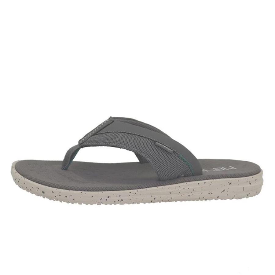 Men's Hey Dude Flinn Flip Flops Grey | VIDRN-3295