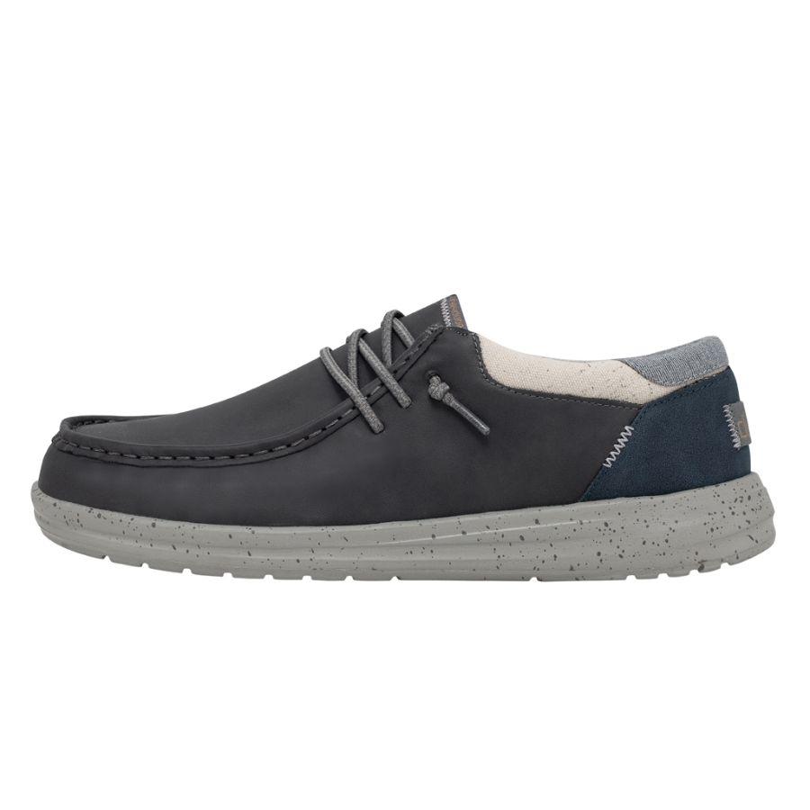 Men's Hey Dude Paul Leather Shoes Grey | WFNIG-0962