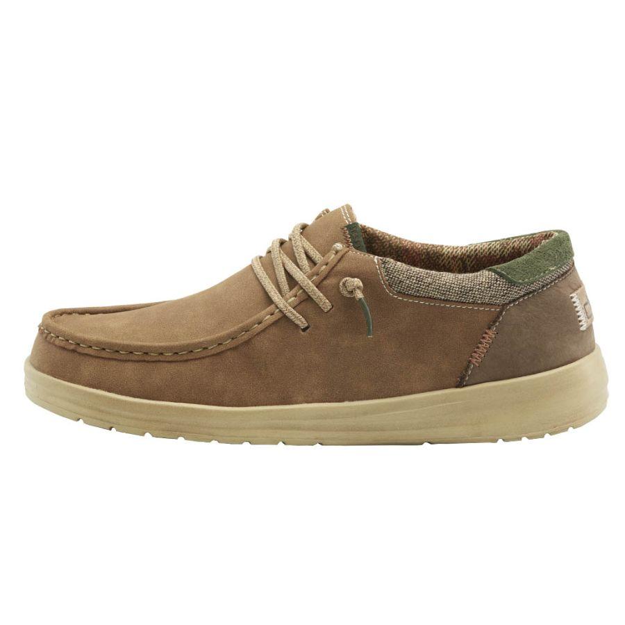 Men's Hey Dude Paul Leather Shoes Khaki | FGKXC-3649