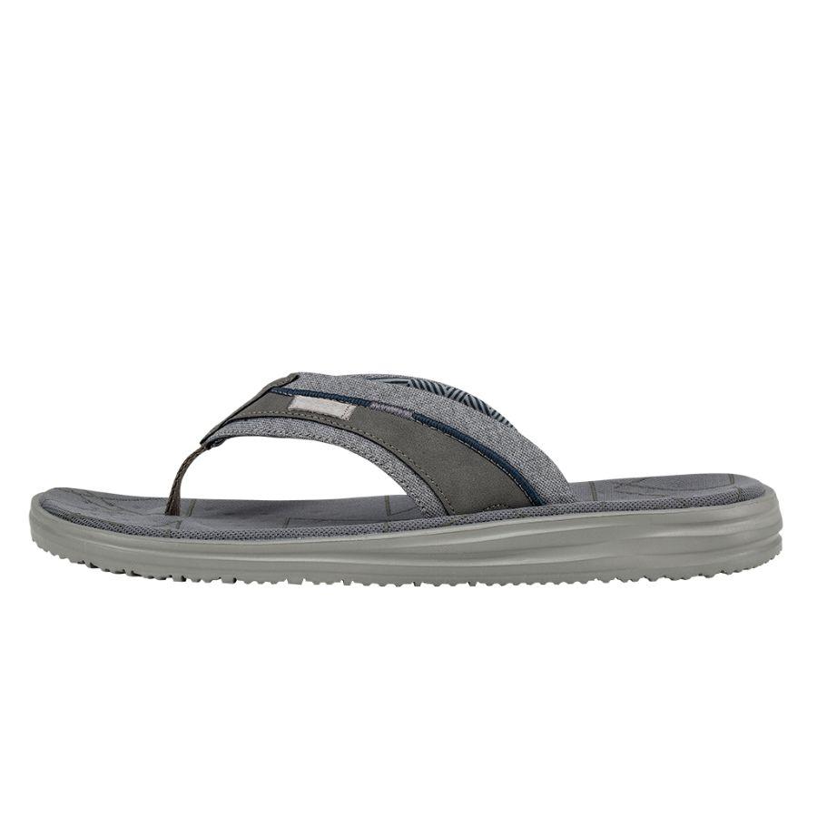 Men's Hey Dude Sami Flip Flops Dark Grey | WQBIH-2867