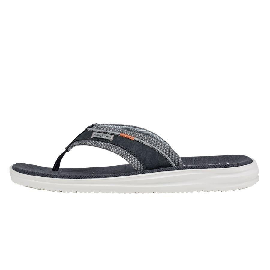 Men's Hey Dude Sami Flip Flops Navy | VGRBN-6035