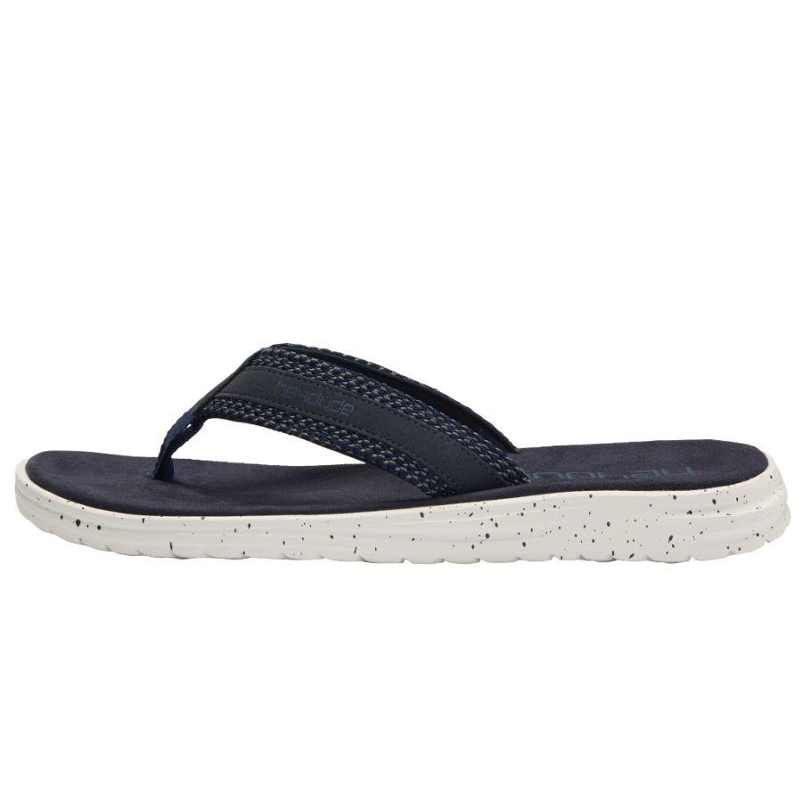 Men's Hey Dude Sami Sox Flip Flops Navy | GVYQK-7814