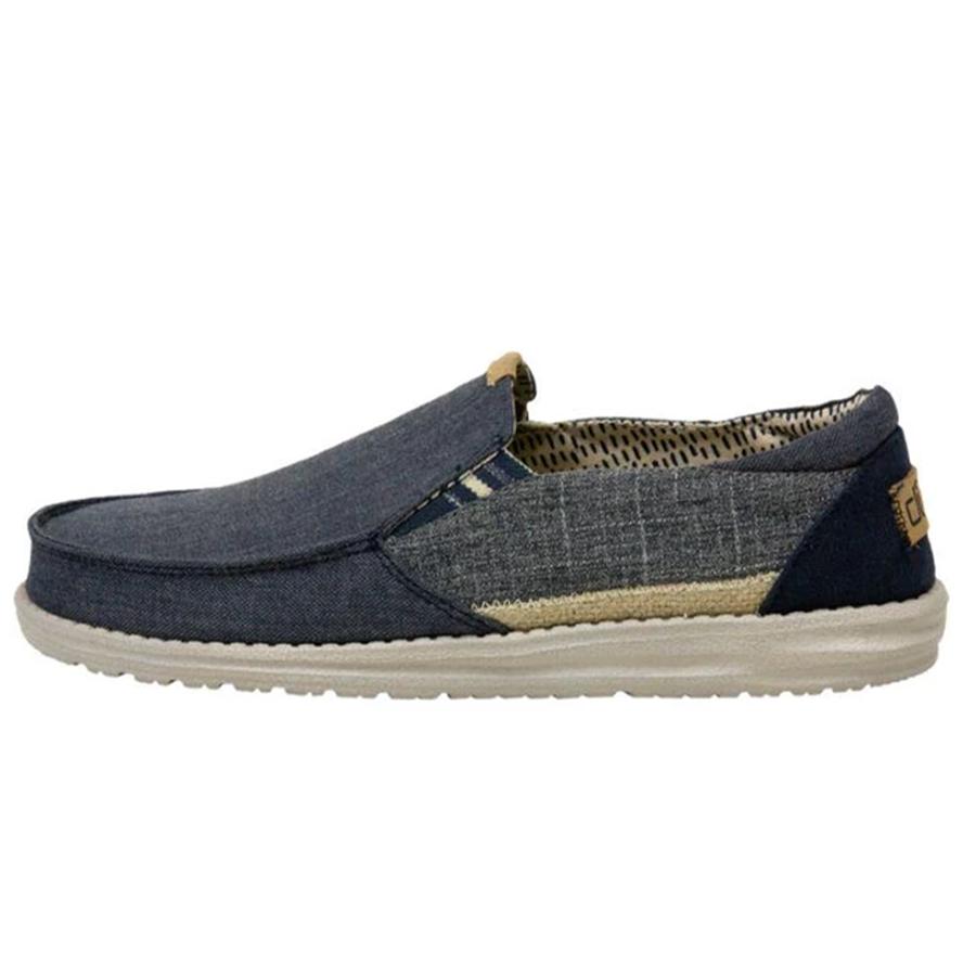 Men's Hey Dude Thad Canvas Shoes Blue | OSAYU-9523