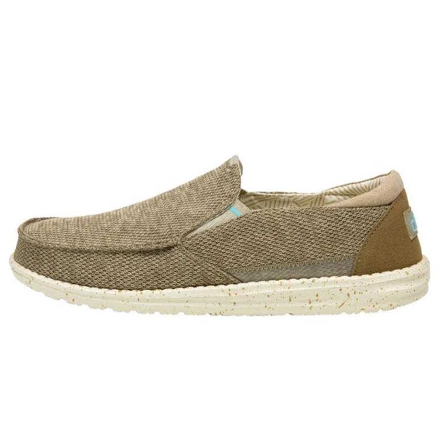 Men's Hey Dude Thad Sox Slip On Shoes Brown | FAWSD-8340