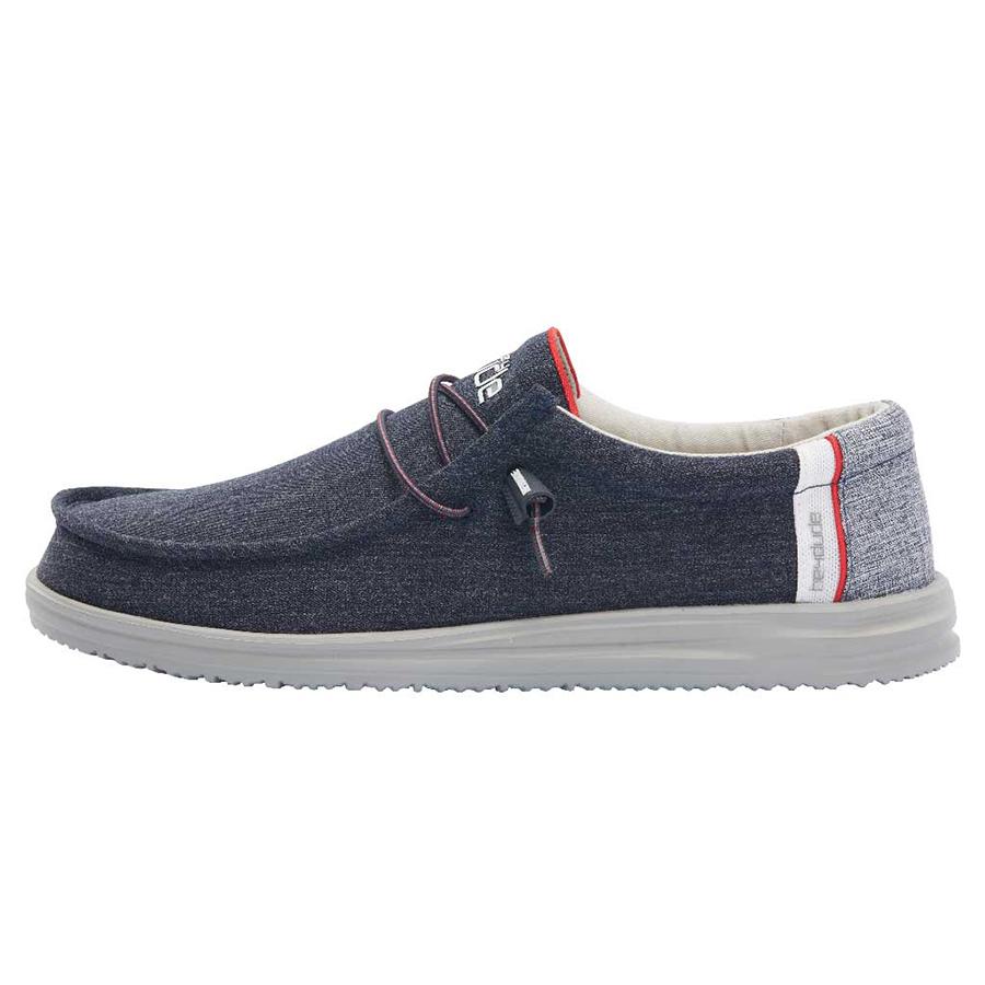 Men's Hey Dude Wally Slip On Shoes Blue | FZDSV-5487