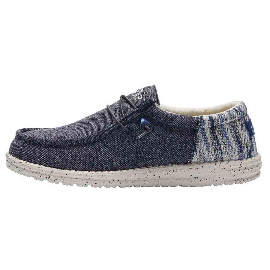 Men's Hey Dude Wally Slip On Shoes Blue | KOCVX-3726