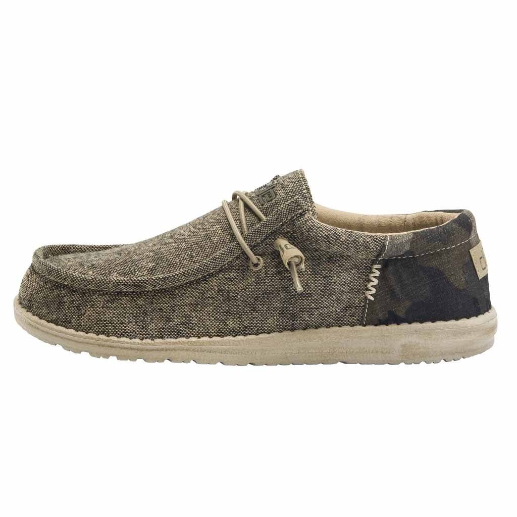 Men's Hey Dude Wally Slip On Shoes Camo | NKYXT-5273