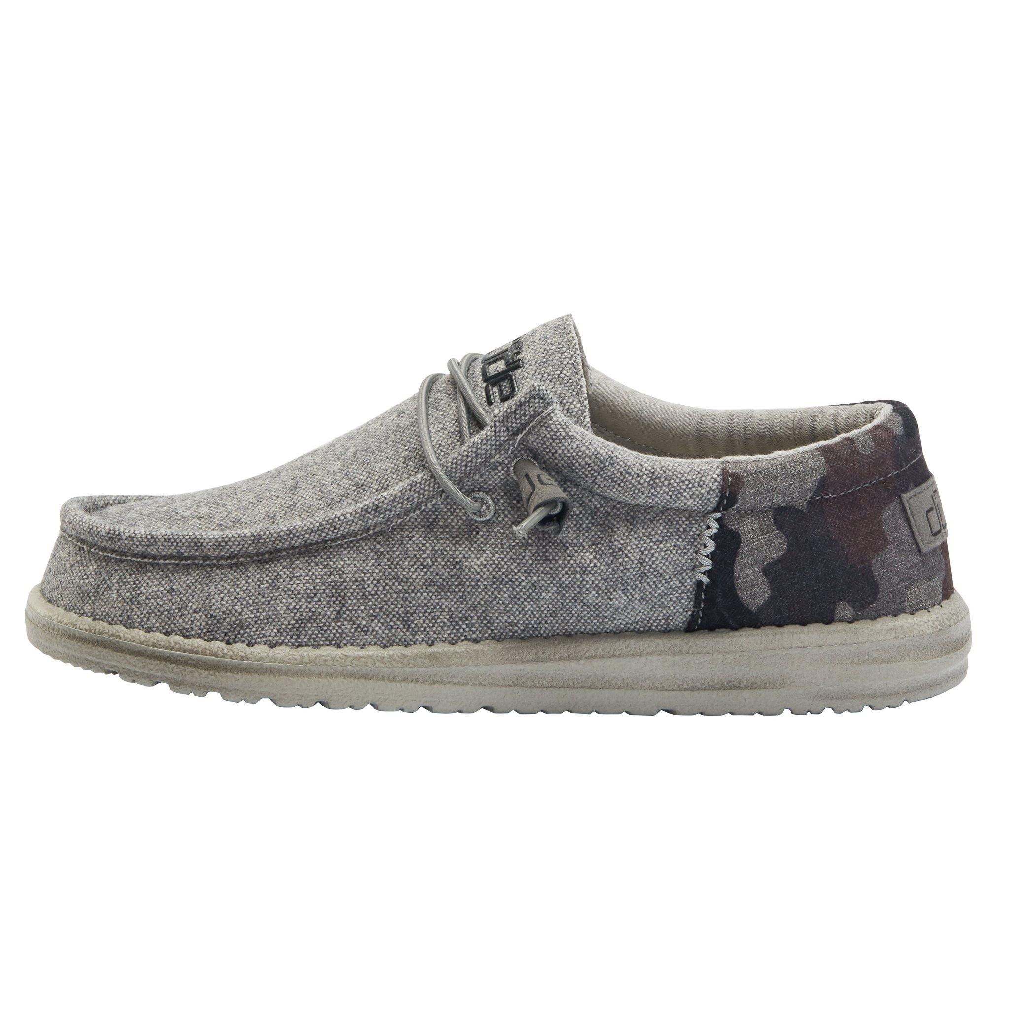 Men's Hey Dude Wally Slip On Shoes Camo Grey | TXNAJ-4350