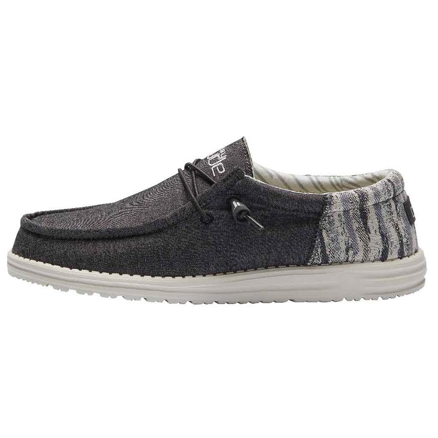 Men's Hey Dude Wally Slip On Shoes Dark Grey Blue | FYTGR-9850