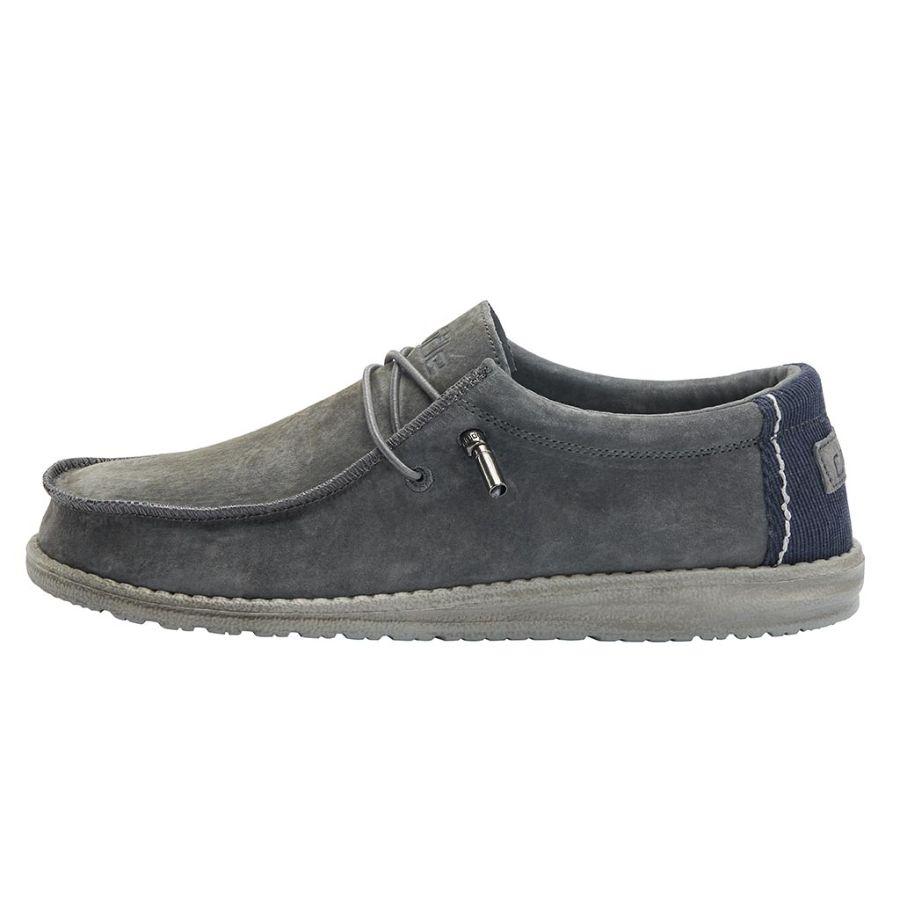 Men's Hey Dude Wally Slip On Shoes Grey | TUGDI-3179