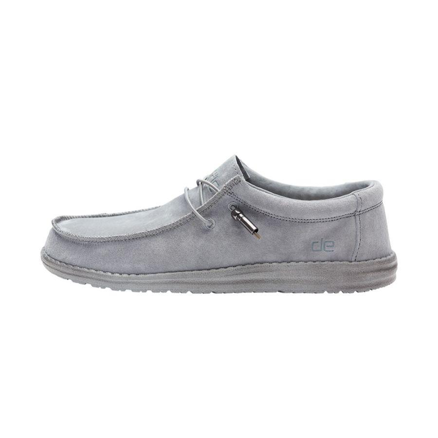 Men's Hey Dude Wally Slip On Shoes Grey | UGYQW-7894