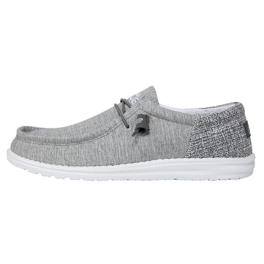 Men's Hey Dude Wally Slip On Shoes Grey | VAKJI-8017