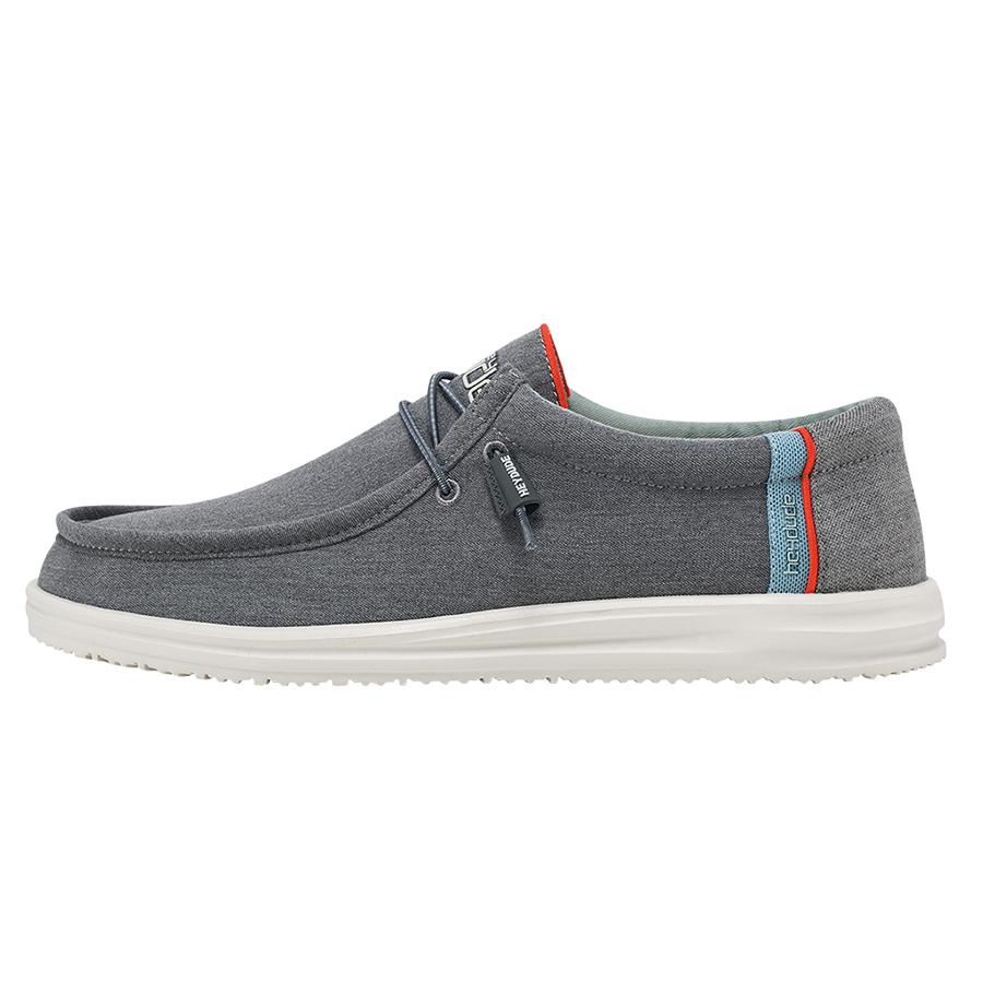 Men's Hey Dude Wally Slip On Shoes Grey | XPSTQ-0834