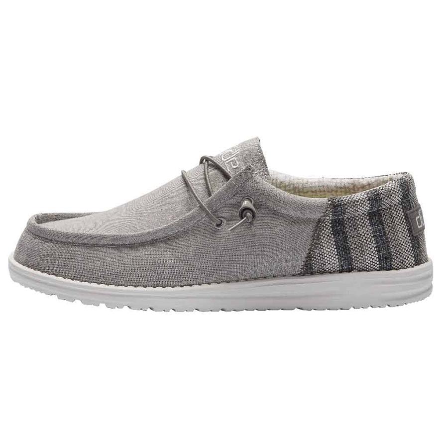 Men's Hey Dude Wally Slip On Shoes Grey | YCXNZ-6591