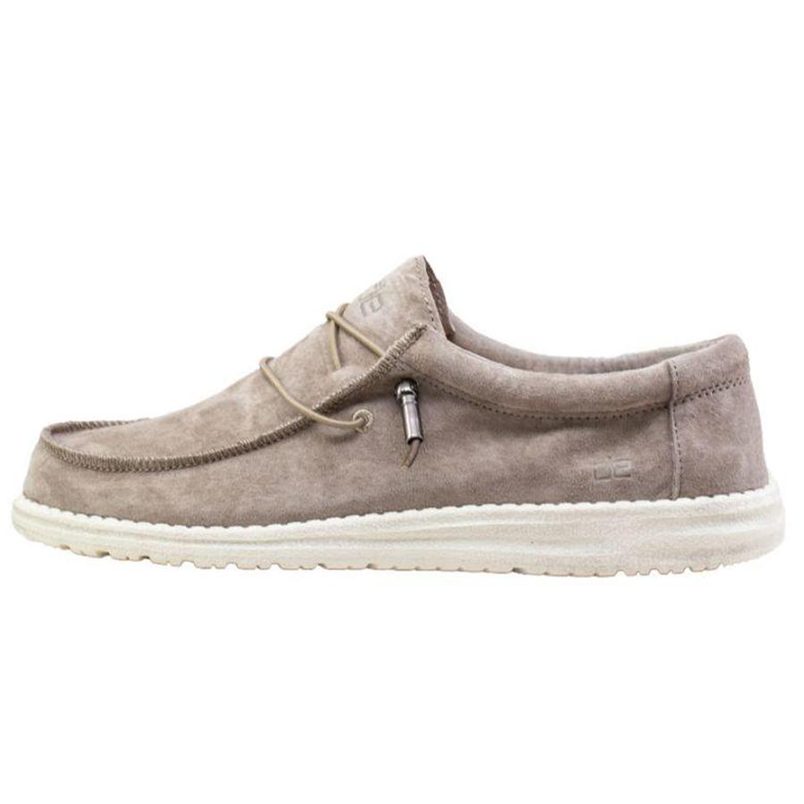 Men's Hey Dude Wally Slip On Shoes Light Brown | JYEWQ-2610