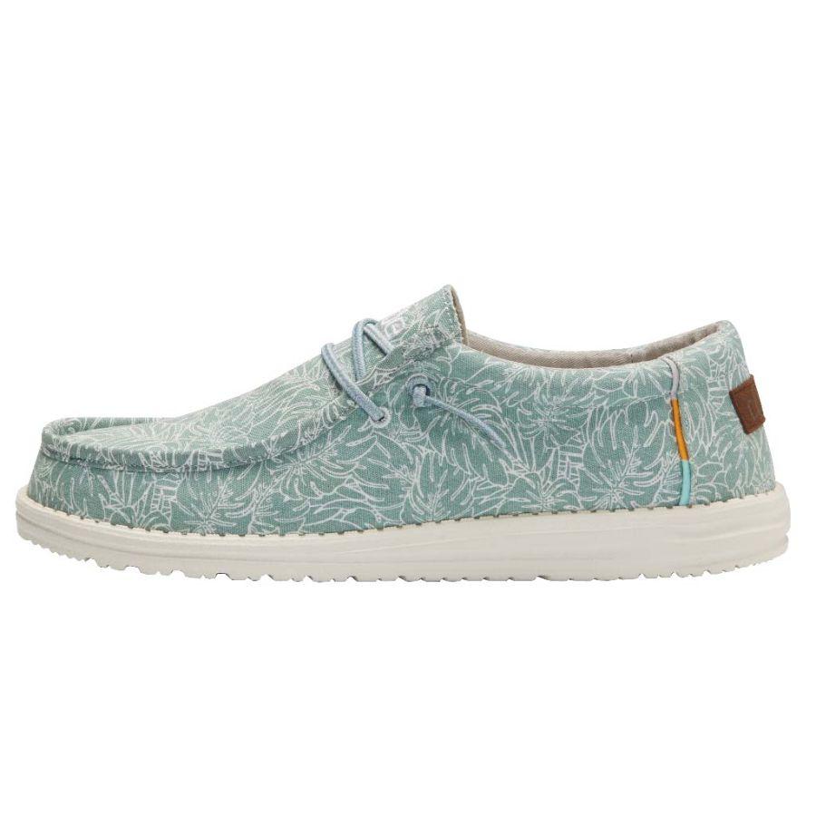 Men's Hey Dude Wally Slip On Shoes Turquoise | JRPSE-7528