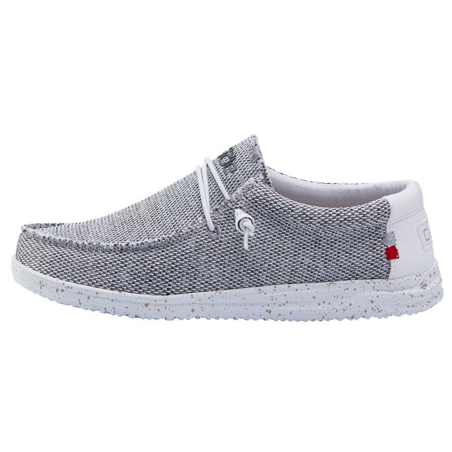 Men's Hey Dude Wally Slip On Shoes White | FNKWB-6548