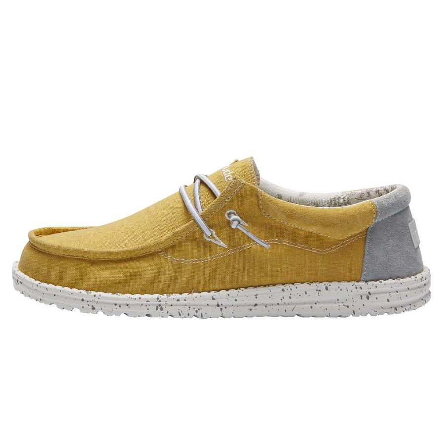 Men's Hey Dude Wally Slip On Shoes Yellow | TJOFA-1869