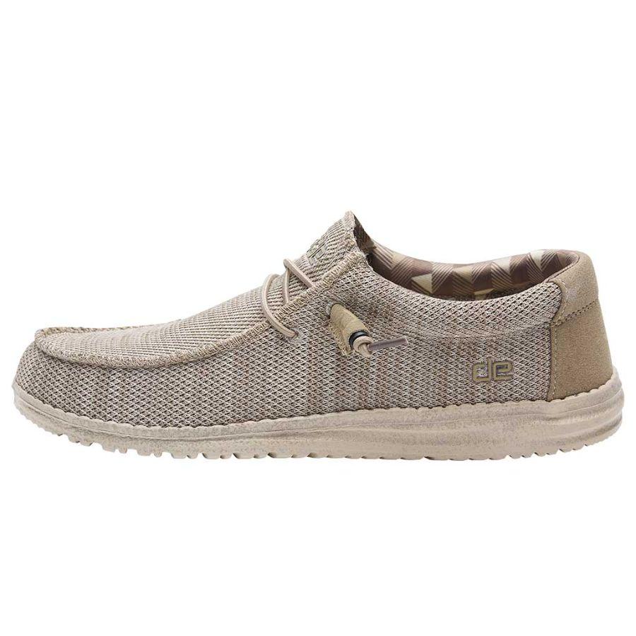 Men's Hey Dude Wally Sox Tennis Shoes Beige | VIMKU-8164