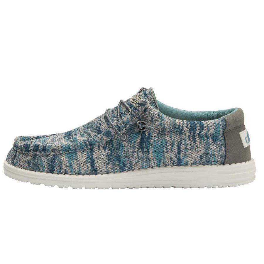 Men's Hey Dude Wally Sox Tennis Shoes Camo | YWGIB-1734