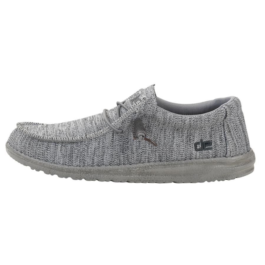 Men's Hey Dude Wally Sox Tennis Shoes Grey | EGPVU-4318