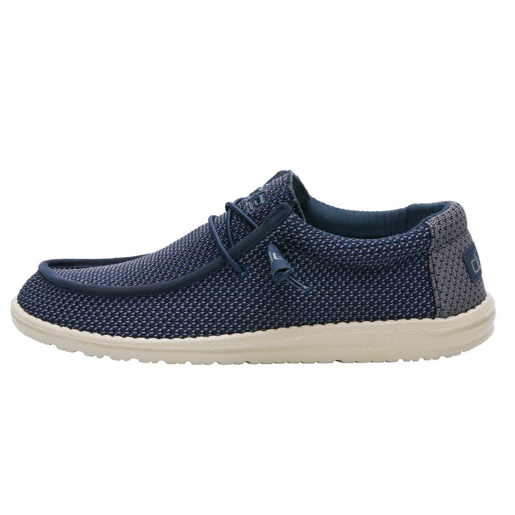 Men's Hey Dude Wally Sox Tennis Shoes Navy | YWJQN-4678