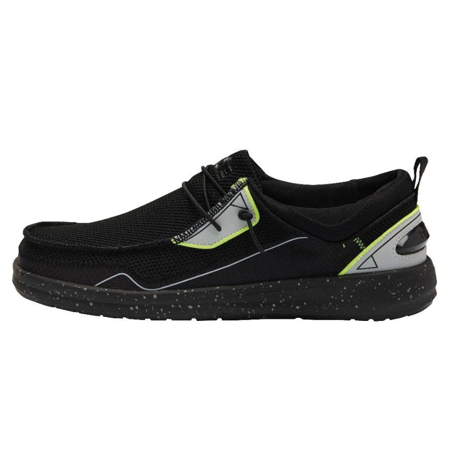 Men's Hey Dude Wally Storm Tennis Shoes Black | UAJTQ-9247