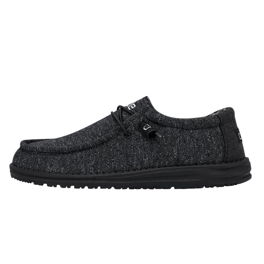 Men's Hey Dude Wally Stretch Slip On Shoes Black | BDFXY-6845