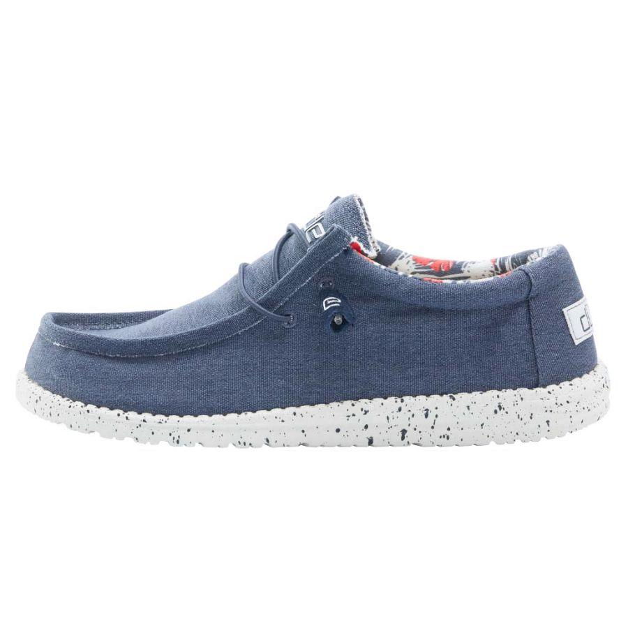 Men's Hey Dude Wally Stretch Slip On Shoes Blue | BONUX-3942