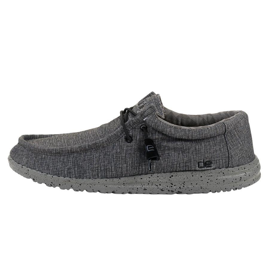 Men's Hey Dude Wally Stretch Slip On Shoes Grey | QNRUT-0817