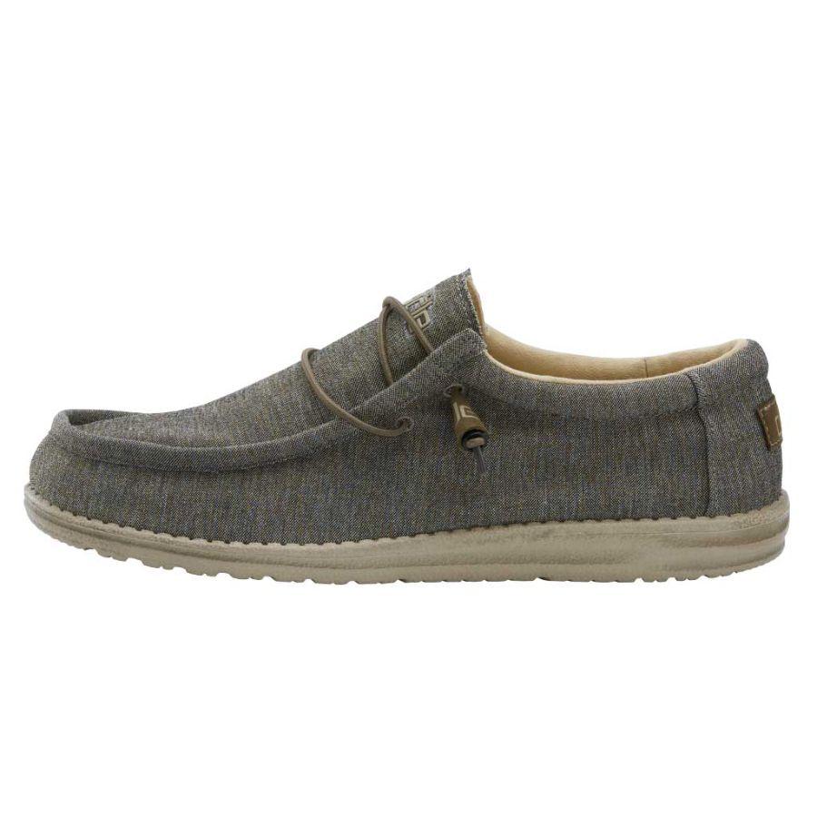 Men's Hey Dude Wally Stretch Slip On Shoes Brown | ZJFGY-2548