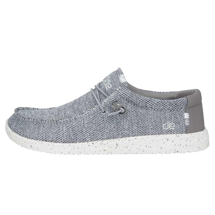 Men's Hey Dude Wally Tennis Shoes Light Grey | LJTYX-7423