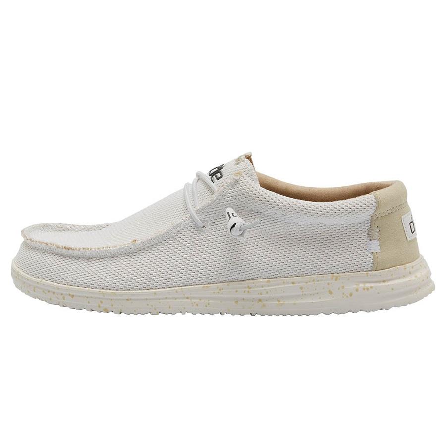 Men's Hey Dude Wally Tennis Shoes White | GAHRK-8365