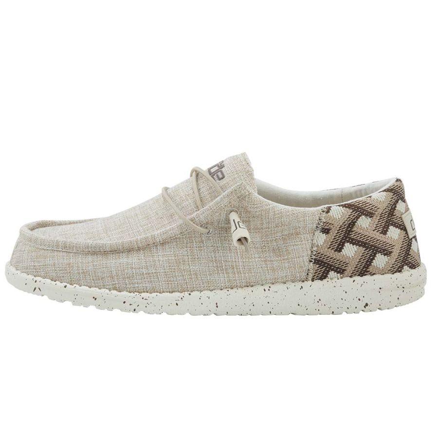 Men's Hey Dude Wally Woven Slip On Shoes Beige | IWSNR-8172