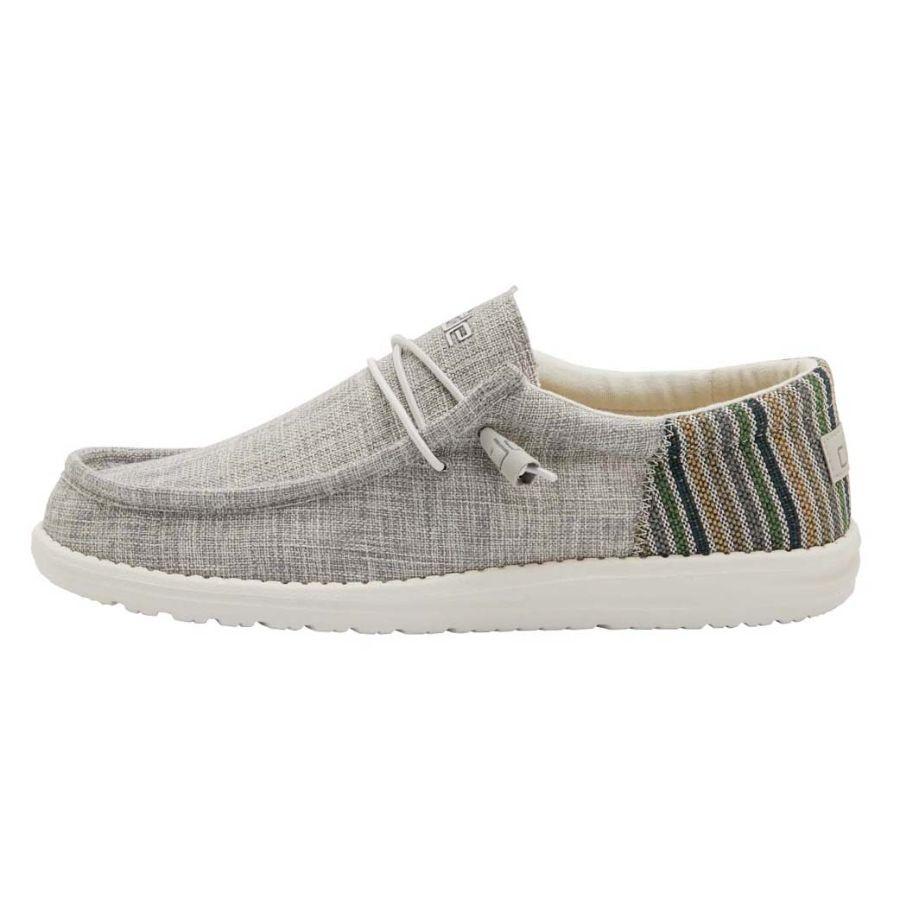 Men's Hey Dude Wally Woven Slip On Shoes Grey | VWNHR-9605