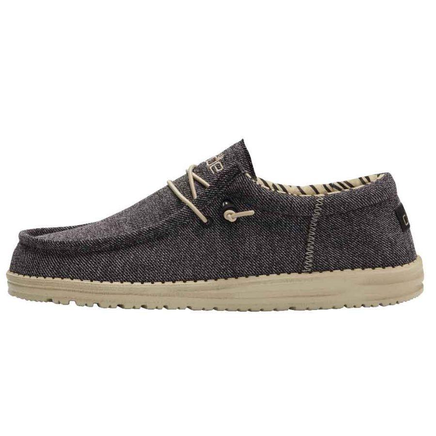 Men's Hey Dude Wally Woven Slip On Shoes Grey | WEGHP-2783