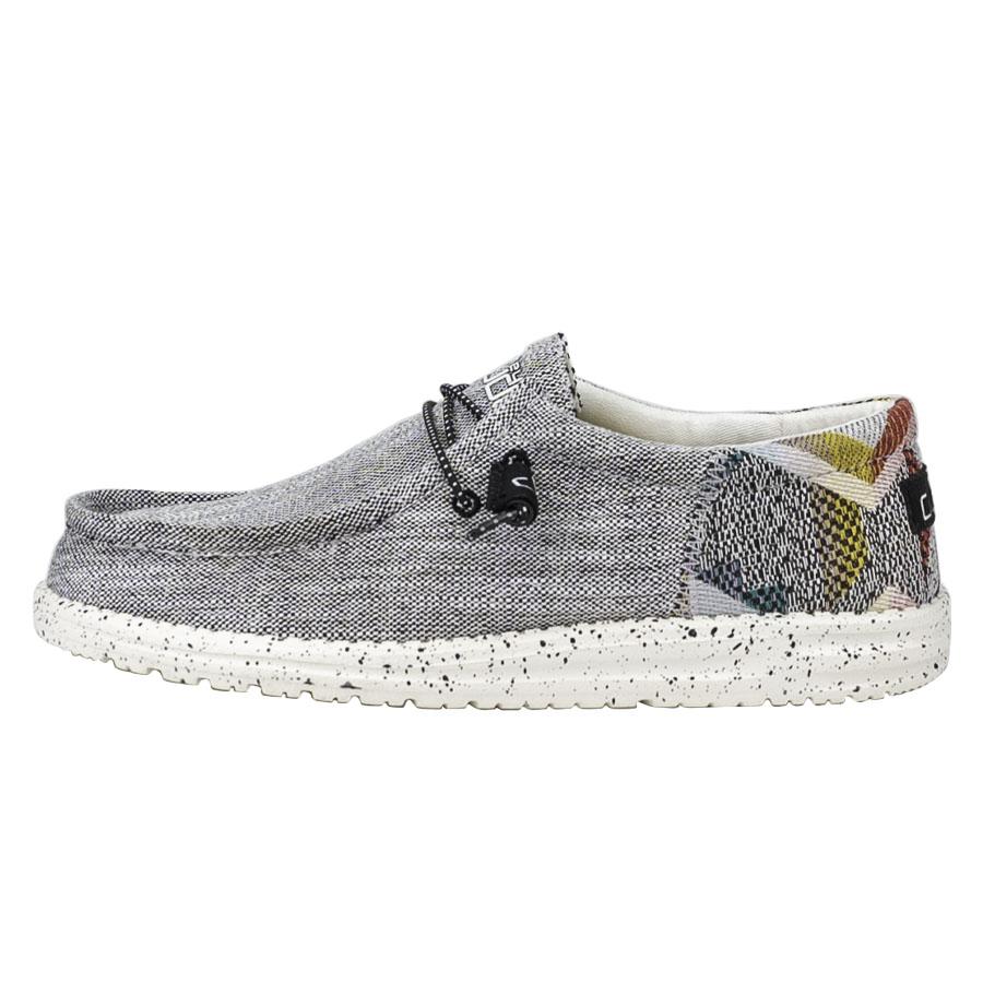 Men's Hey Dude Wally Woven Slip On Shoes Grey | ZKYUM-5630