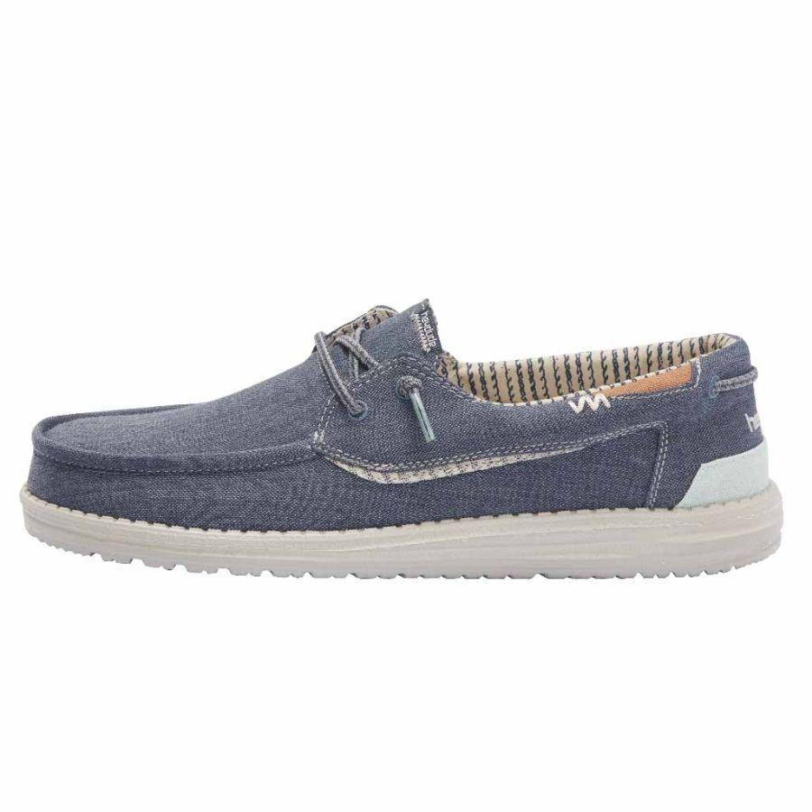 Men's Hey Dude Welsh Boat Shoes Blue | CSPLB-0635