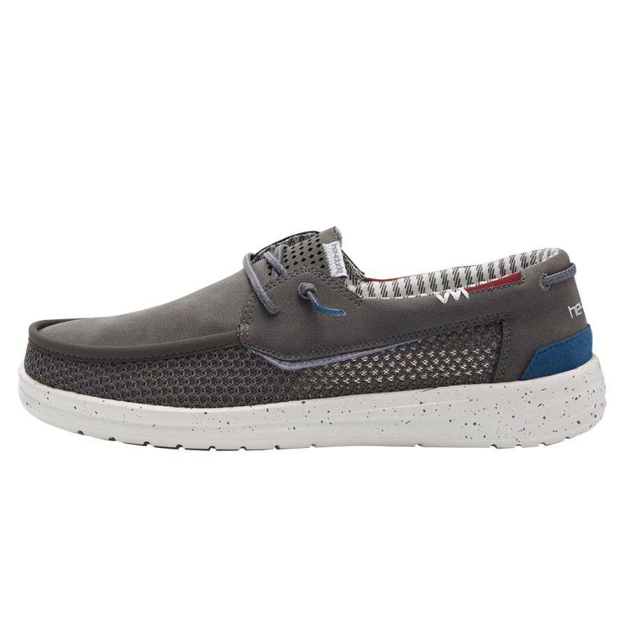 Men's Hey Dude Welsh Boat Shoes Dark Grey | LOWPK-4908