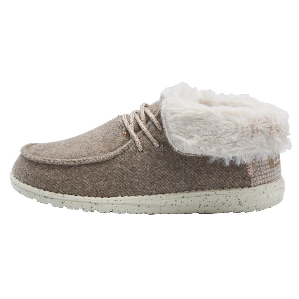 Women's Hey Dude Britt Fur Lined Shoes Light Grey | PJGTM-6325